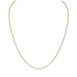 three prong diamond tennis necklace 14k yellow gold