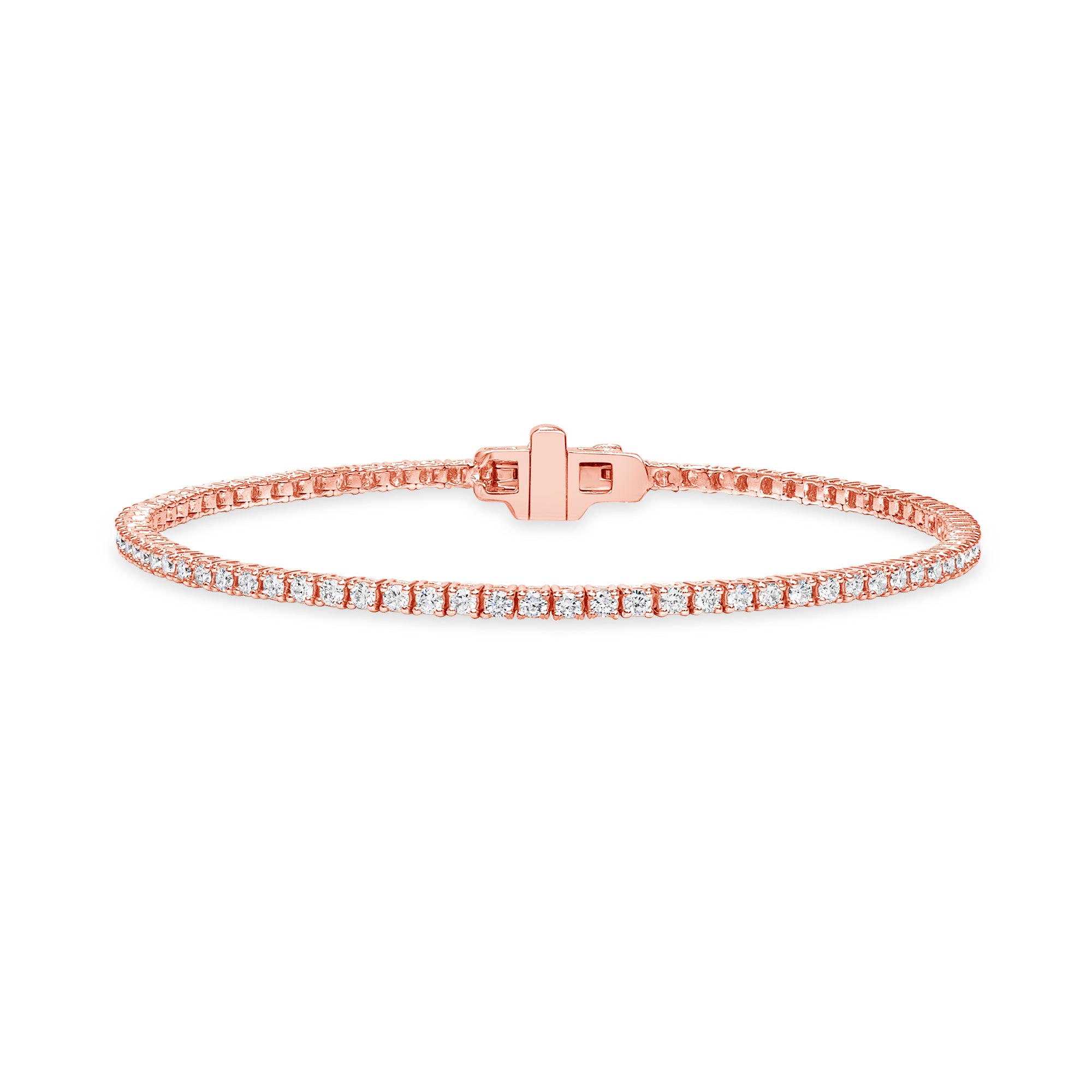 petite diamond tennis bracelet 1 carat 14k rose gold