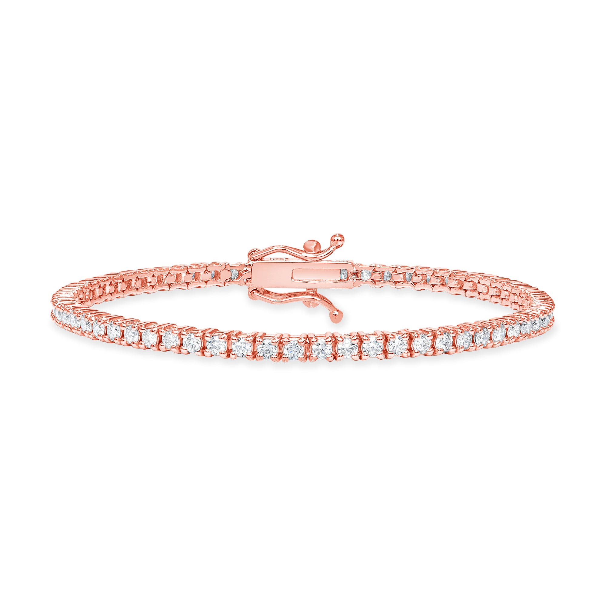 classic diamond tennis bracelet 14k rose gold