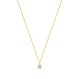 pear shape lab grown diamond solitaire necklace 0.25 ct 14k gold