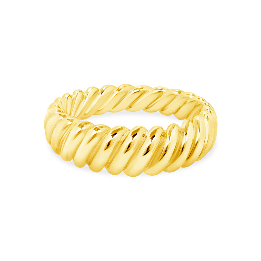 Gold Croissant Detail 5 Pack Ring Set
