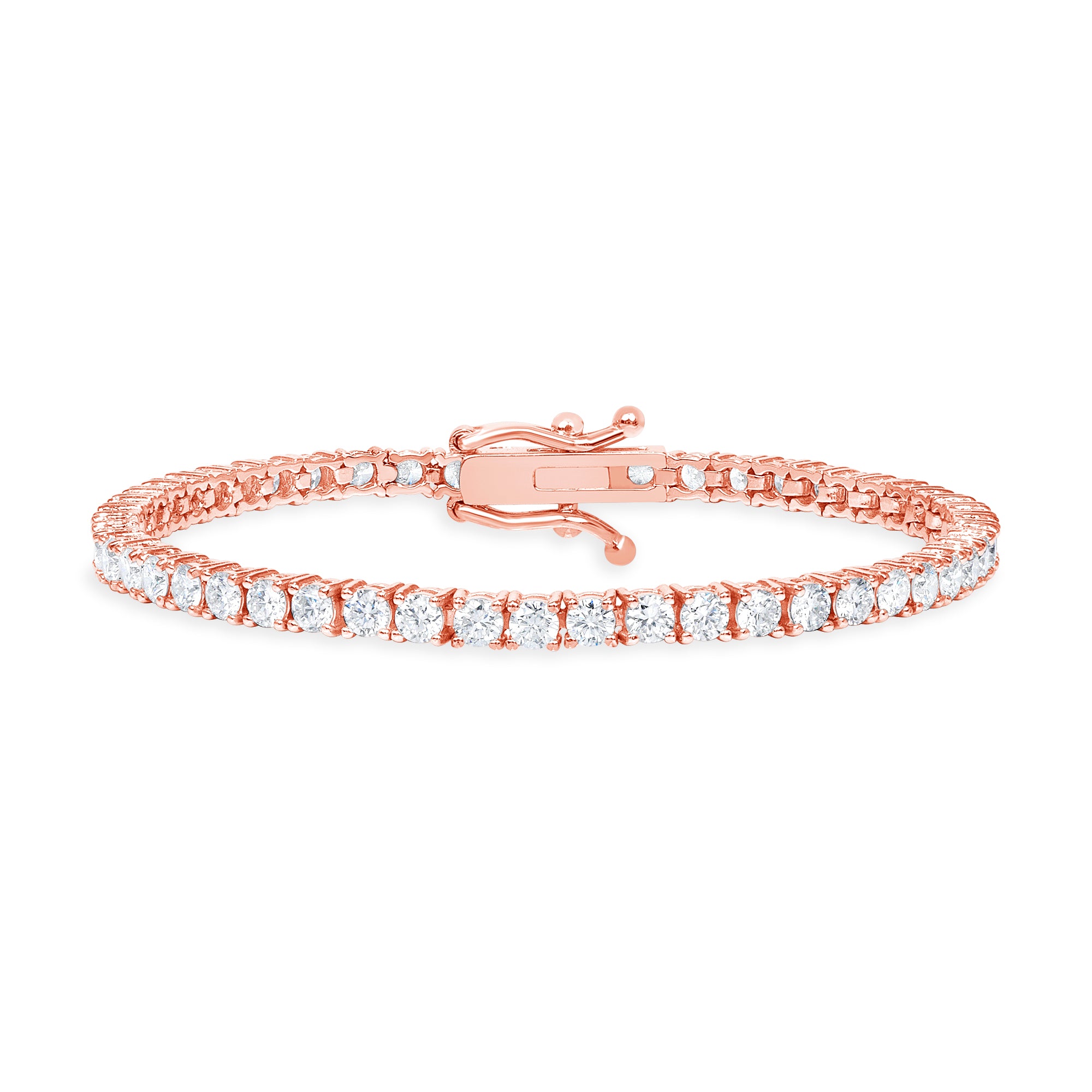 perfect diamond tennis bracelet 3 carats 14k rose gold