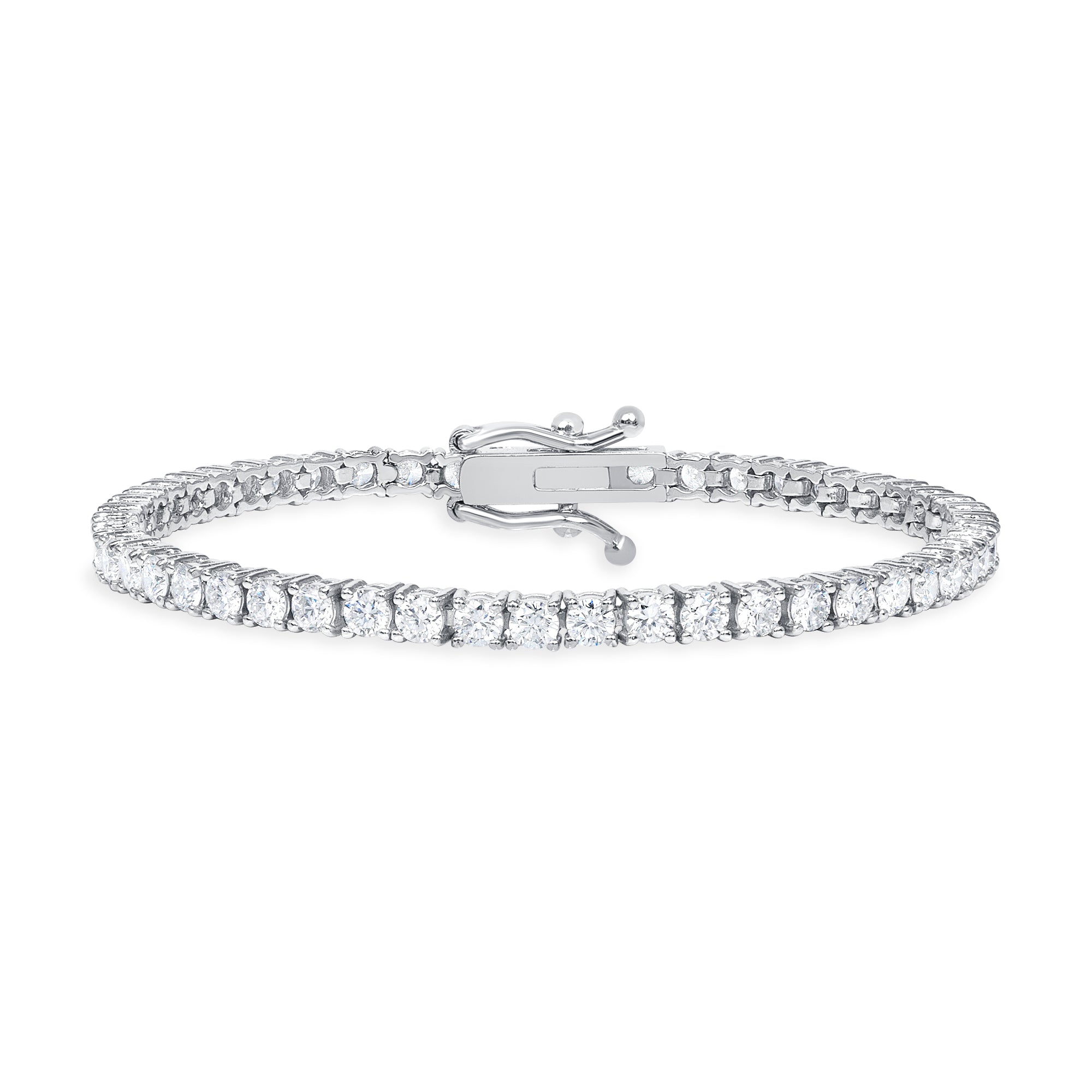 perfect diamond tennis bracelet 3 carats 14k white gold