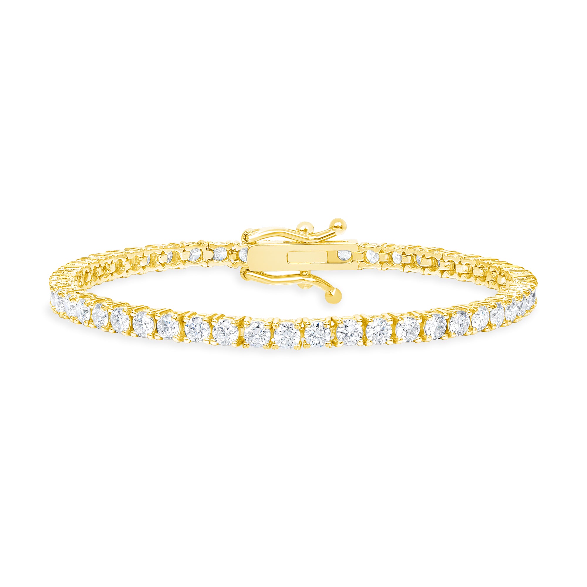 perfect diamond tennis bracelet 3 carats 14k yellow gold