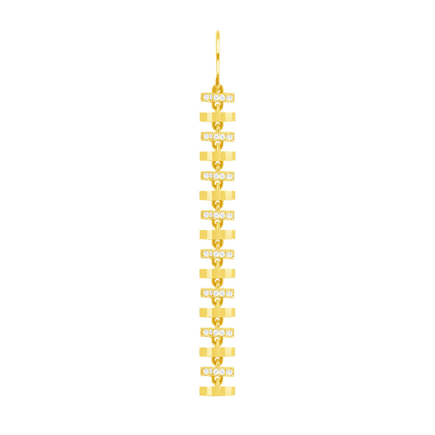 Fortress Peak Omni Earrings in 18 Karat Gold with Diamonds