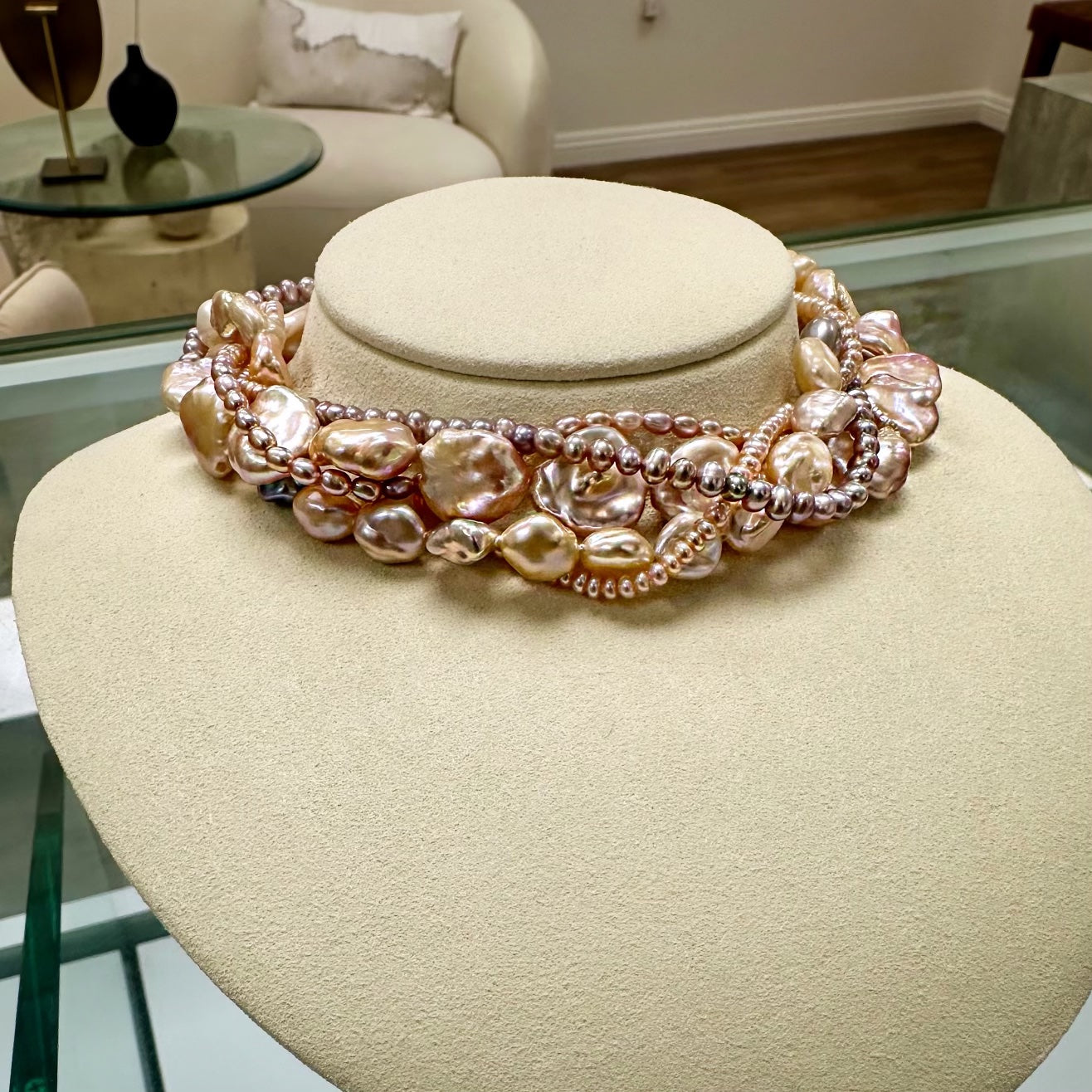 freshwater multicolor pearl choker necklace vardui kara