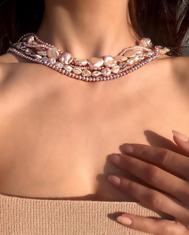freshwater multicolor pearl choker necklace vardui kara
