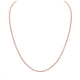 petite diamond tennis necklace 14k rose gold