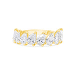tilted pear cut diamond half eternity ring