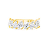 tilted pear cut diamond half eternity ring