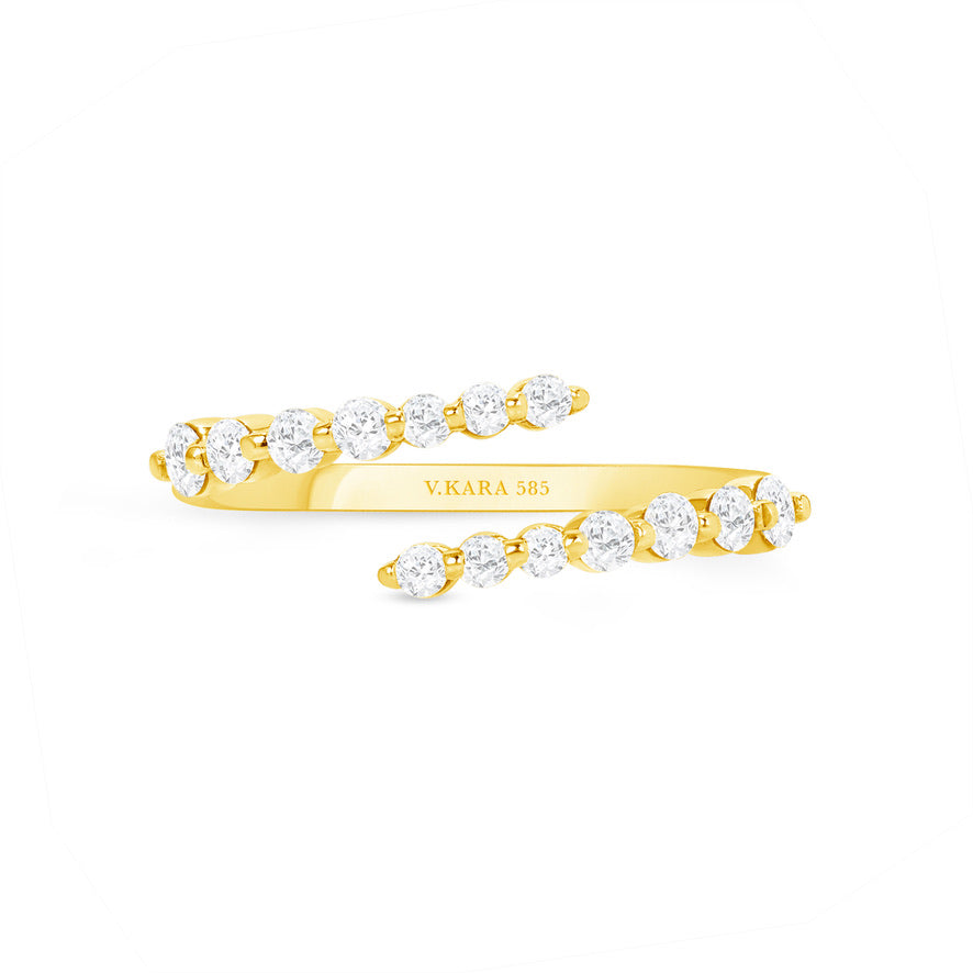 petite diamond spiral ring
