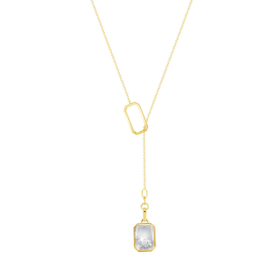 emerald cut crystal quartz necklace 14k gold vardui kara