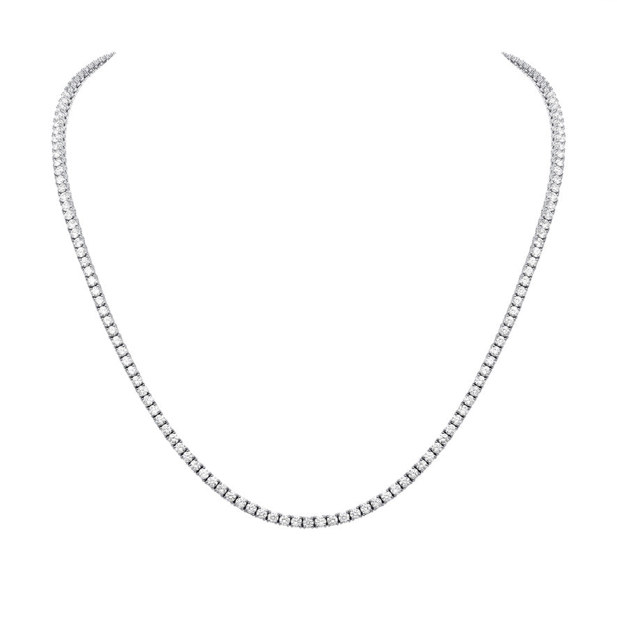 perfect diamond tennis necklace 14k white gold
