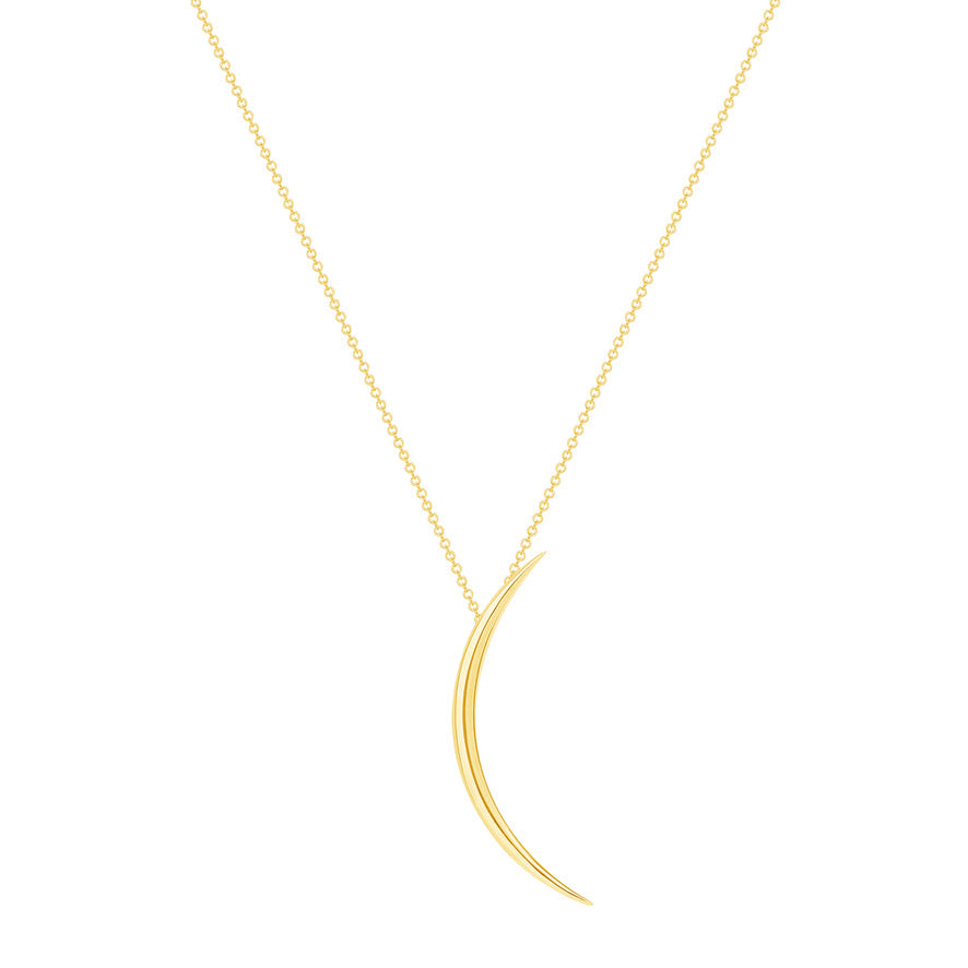 crescent moon pendant 14 karat gold vardui kara