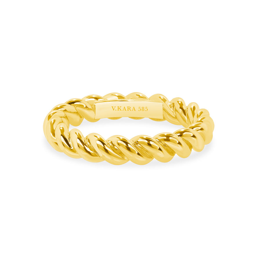 14k gold rope ring 3 mm vardui kara