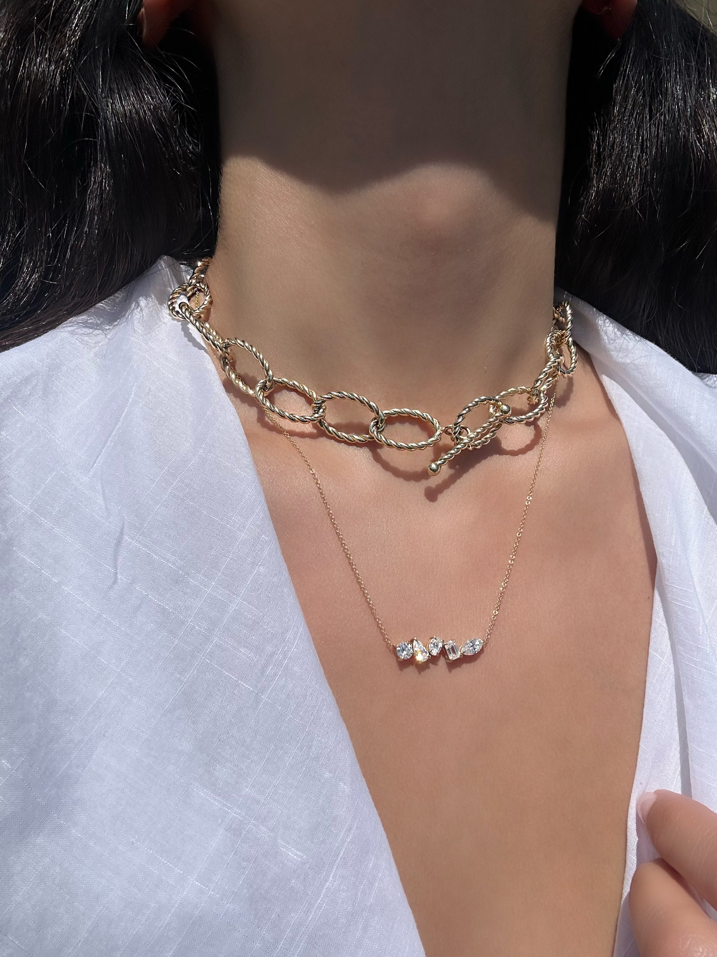 Multi Shape Lab Grown Diamond Necklace