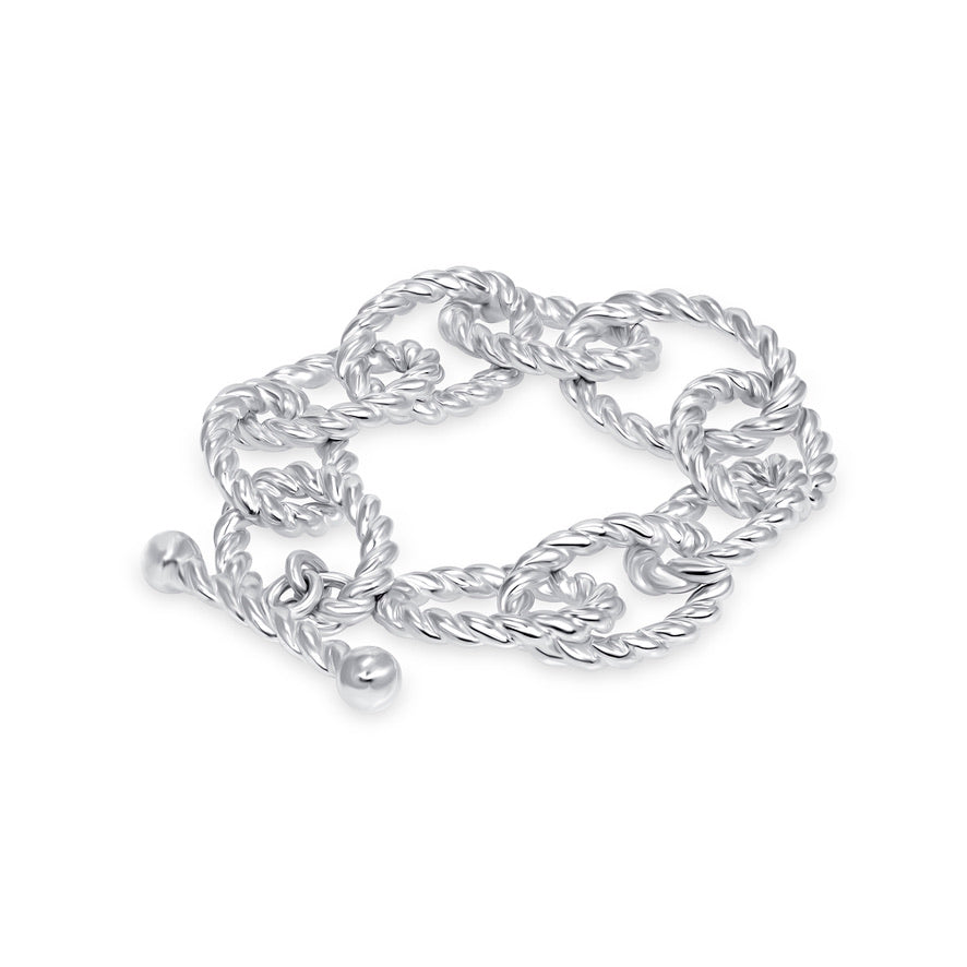 Silver rope ring