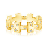 fortress starburst diamond ring 18 karat gold stacking ring vardui kara