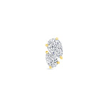 duet toi et moi pear diamond stud earring