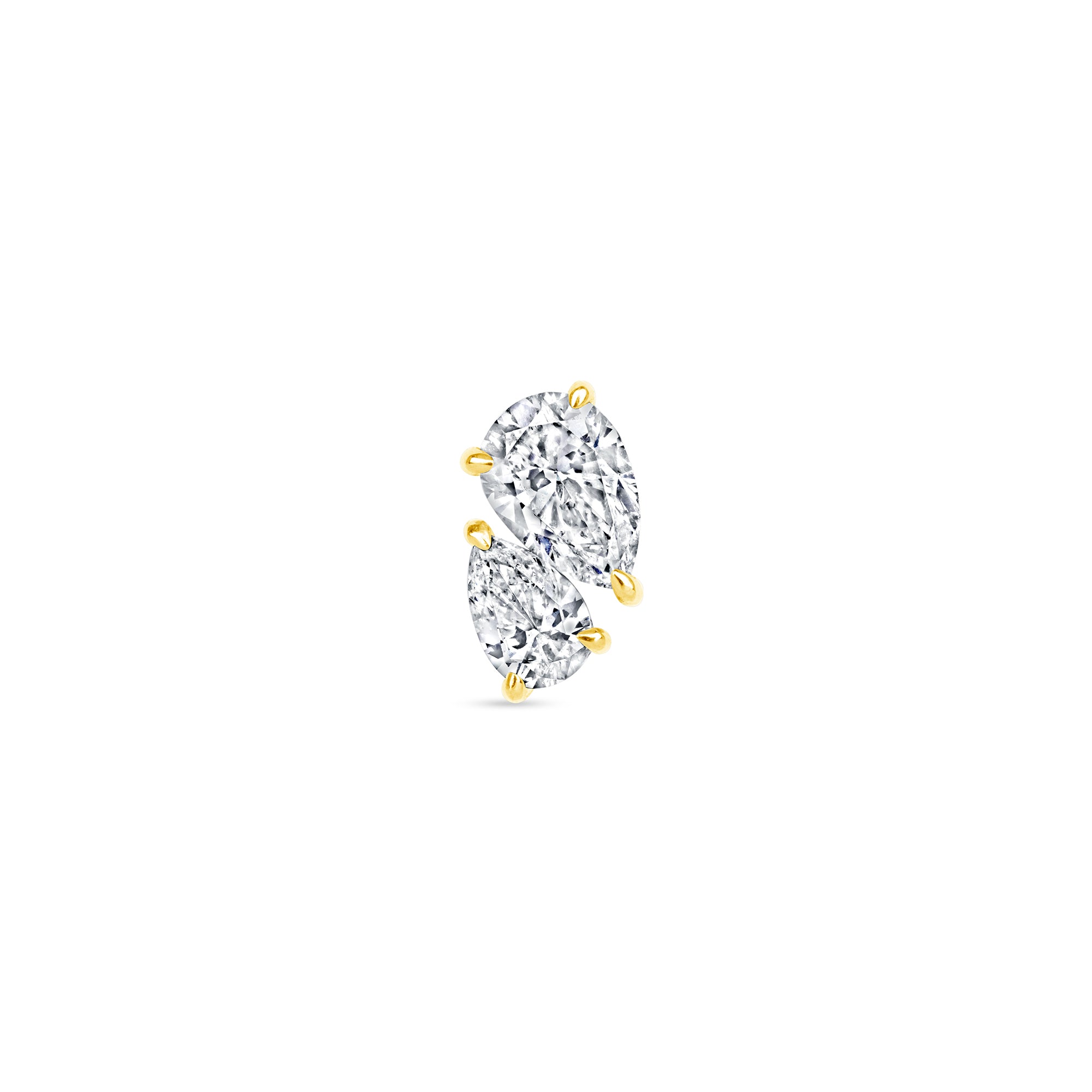 duet toi et moi pear diamond stud earring