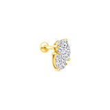 duet toi et moi pear diamond stud earring