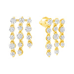 waterfall diamond stud earring 14k gold vardui kara