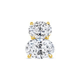 1 carat oval duet stud earring 14k gold vardui kara