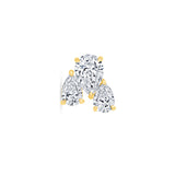 three pear diamond cluster stud earring