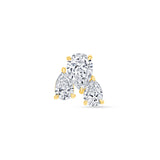 three pear diamond cluster stud earring