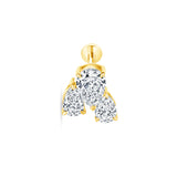 three pear diamond cluster stud earring