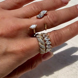Triad Marquise Diamond Cuff Ring