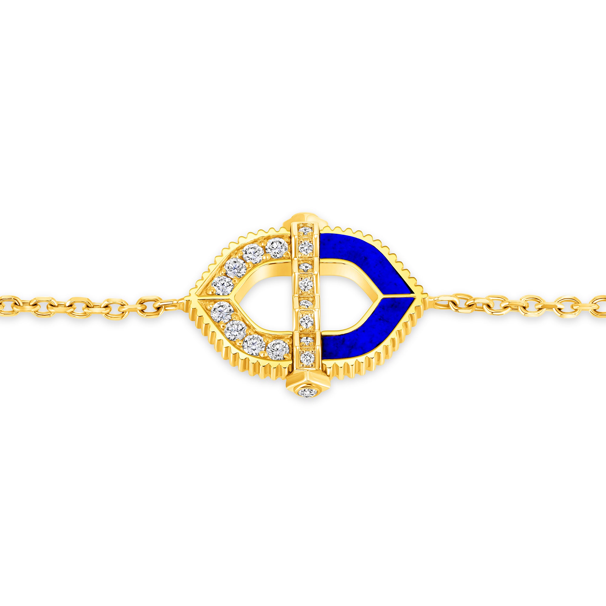 Bastion necklace in blue with diamonds