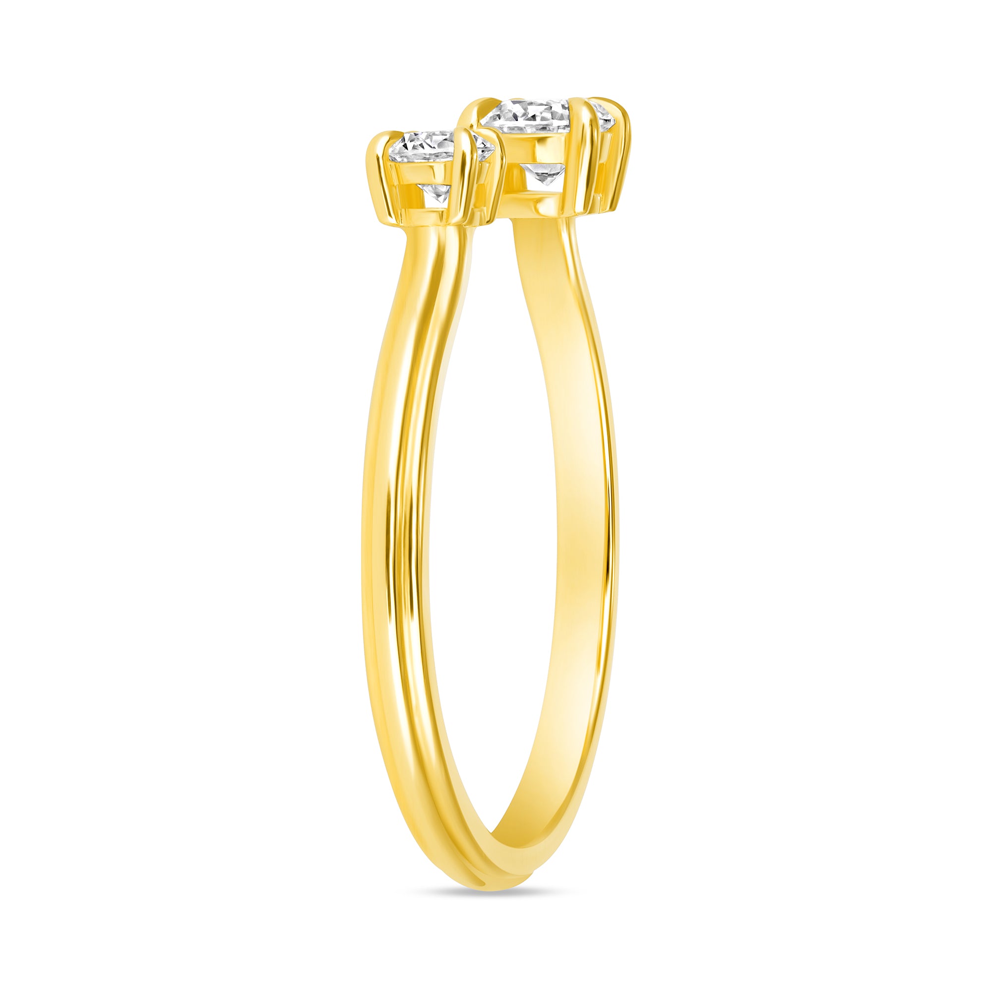14k gold diamond cuff ring