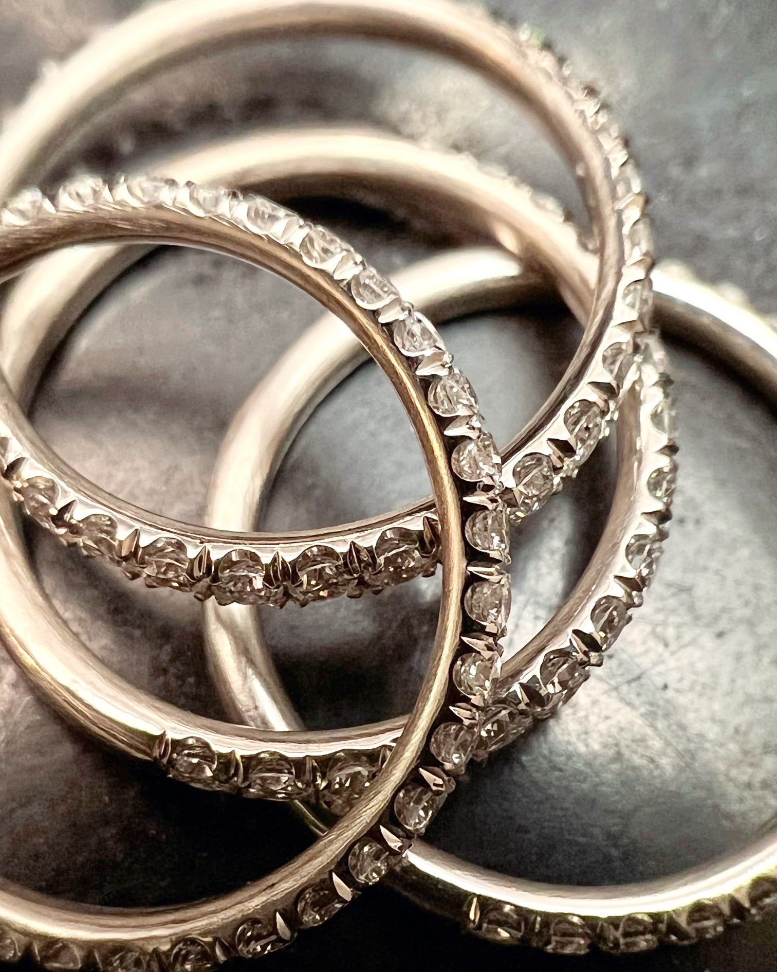 Eternity bands with diamonds