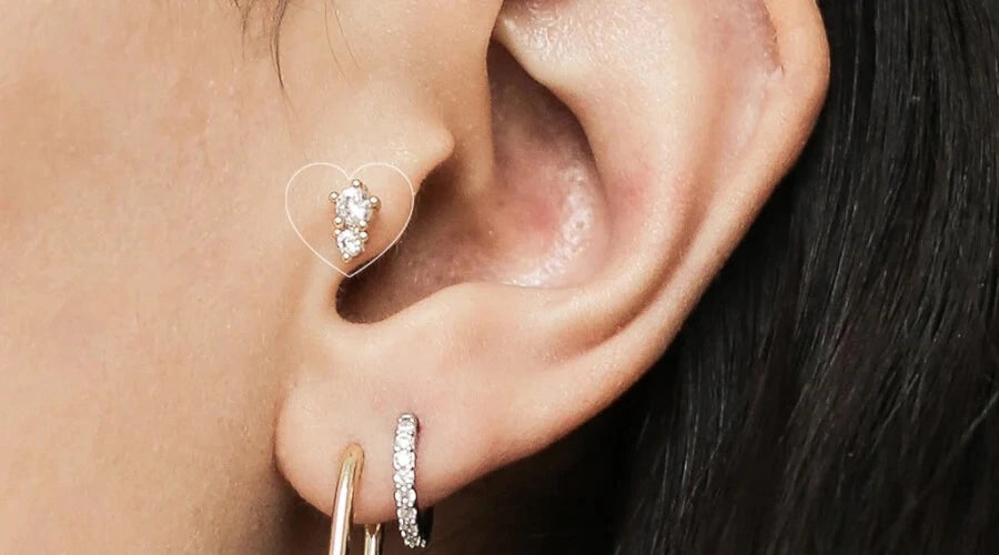 Duet stud earring