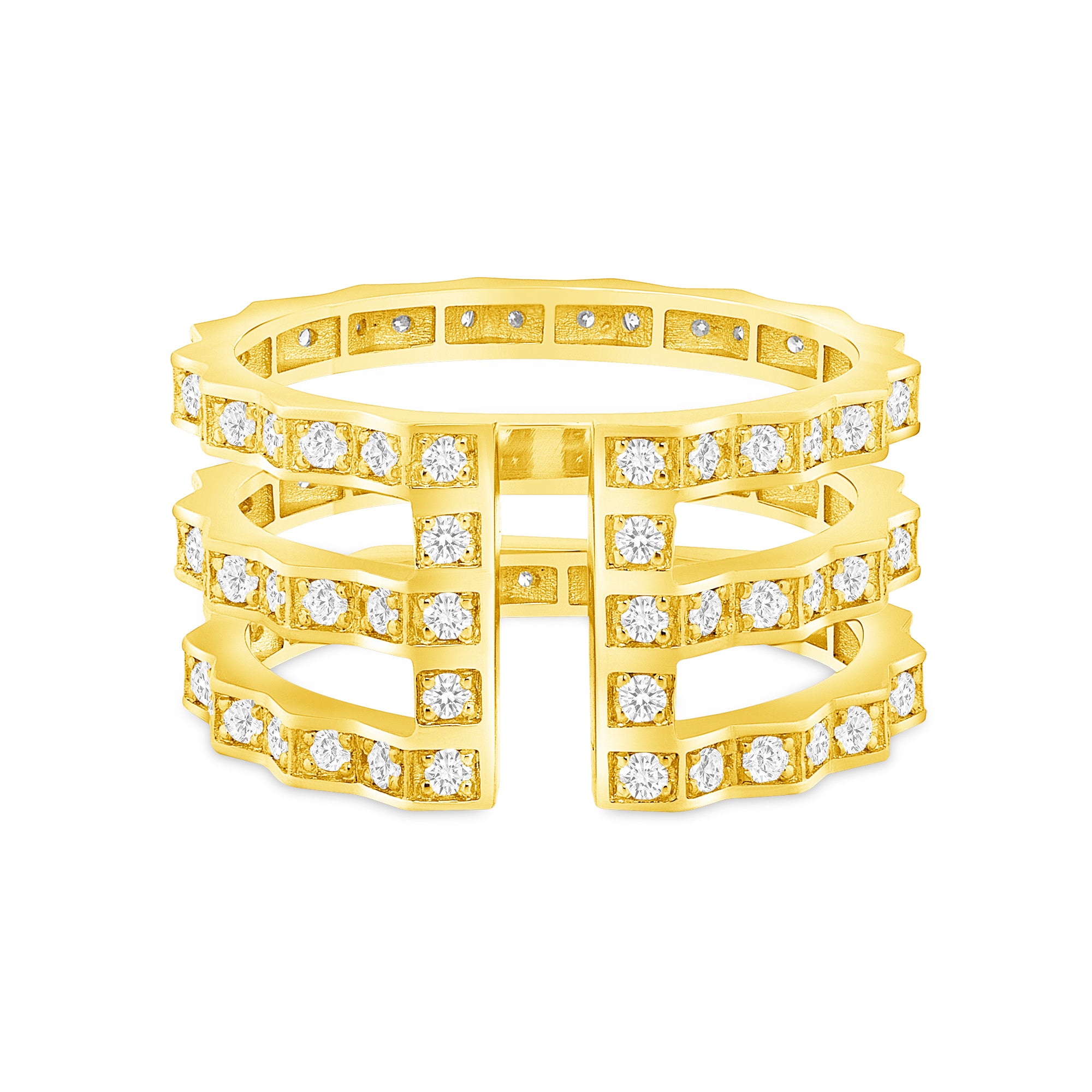 fortress diamond open ring 06 18k gold vardui kara