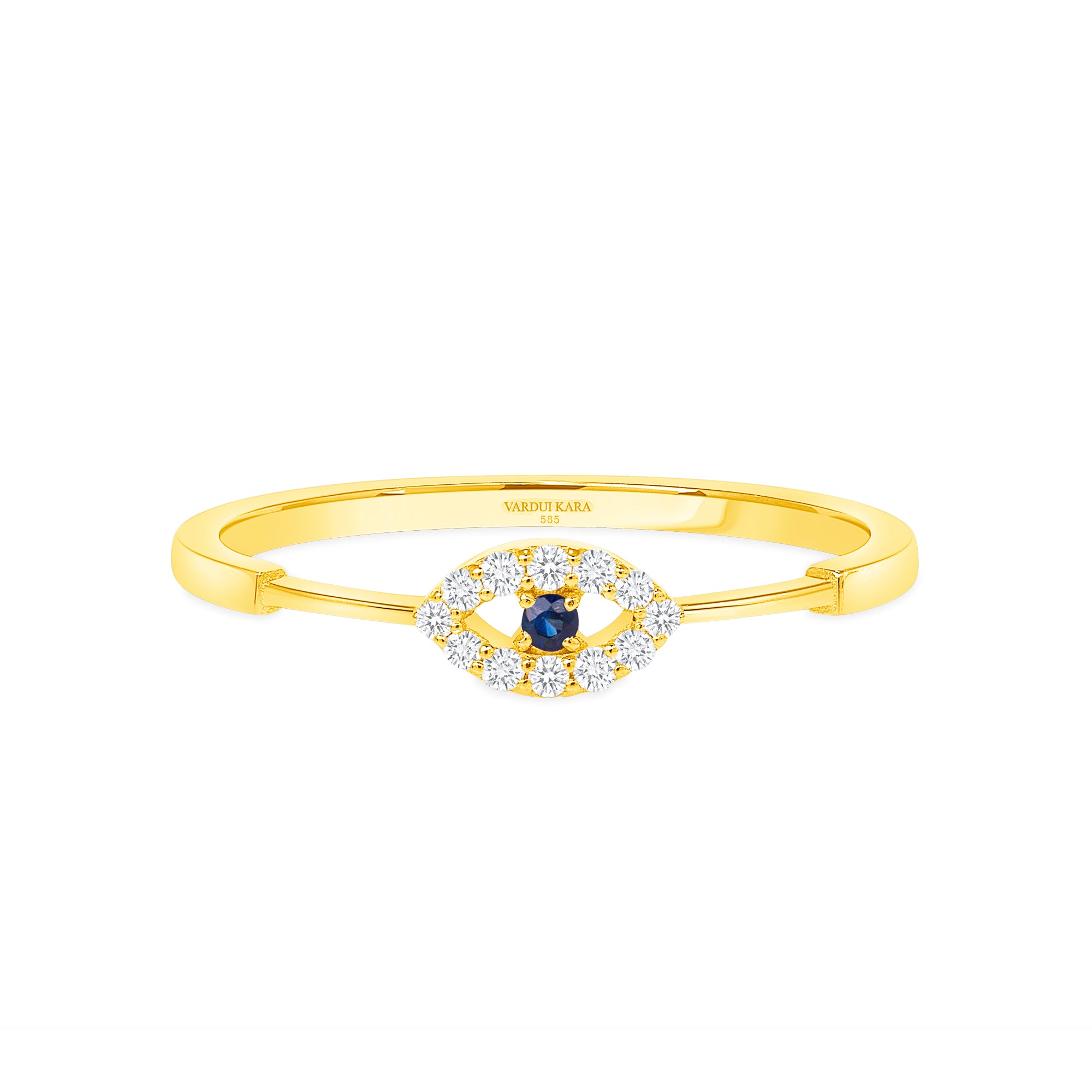 petite diamond evil eye ring with blue sapphire vardui kara