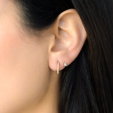 diamond hoop cuff earring with pear cut stud