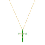 14k gold cross necklace with emeralds vardui kara