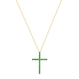 14k gold cross necklace with emeralds vardui kara