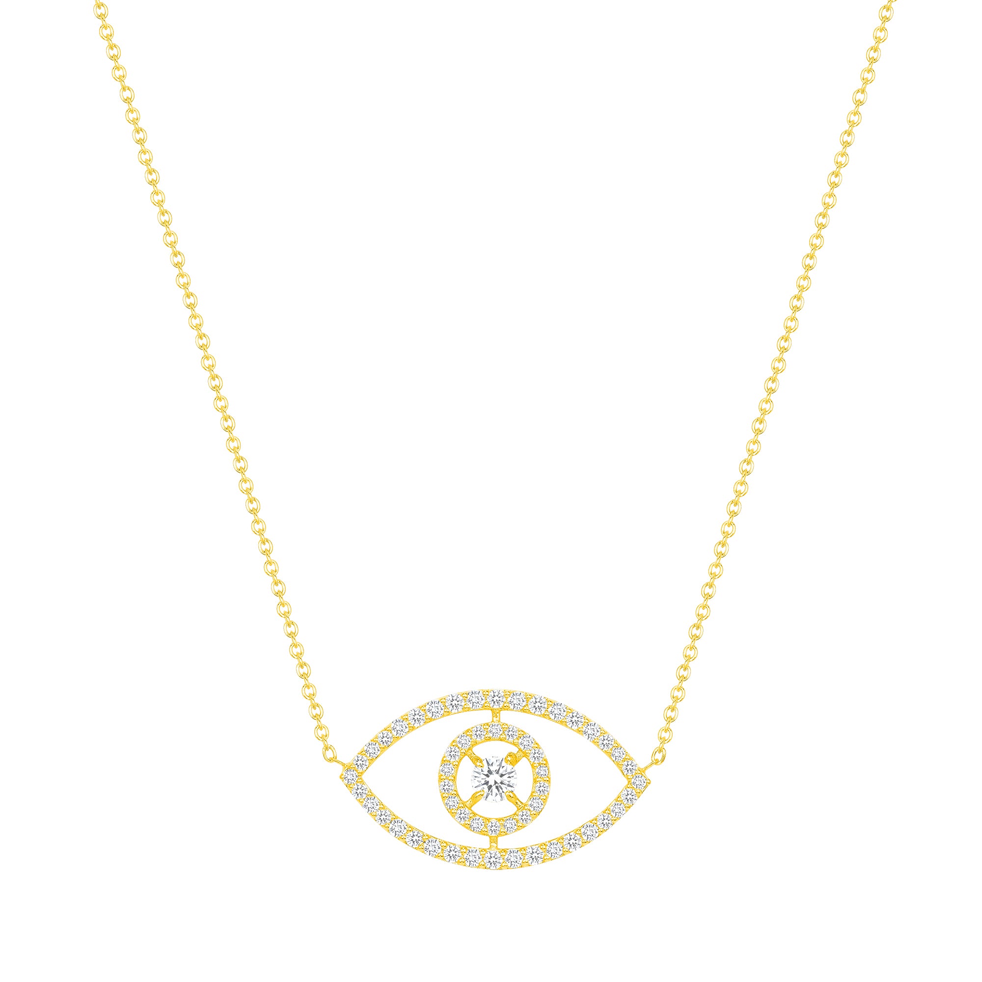 diamond evil eye necklace 14k gold vardui kara