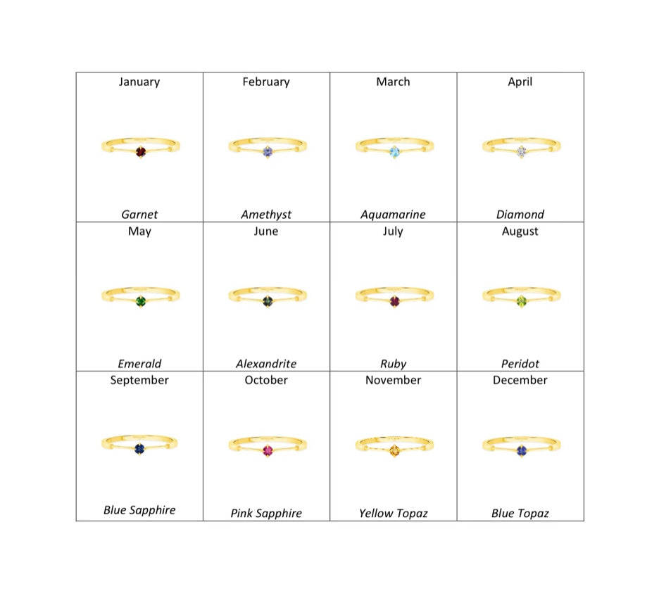 birthstone ring chart vardui kara