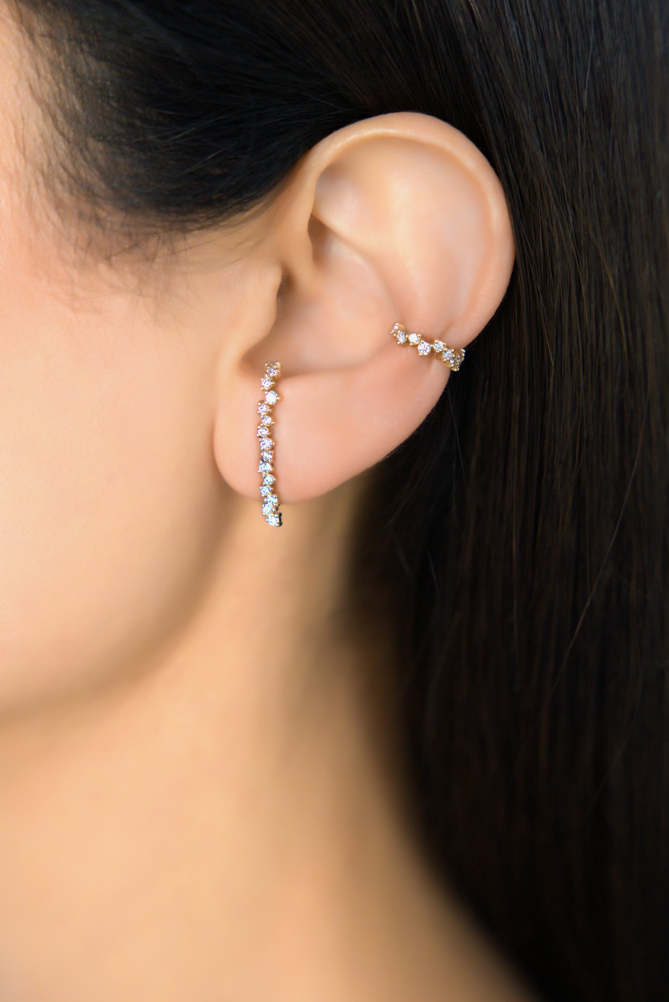 cluster diamond earring cuff