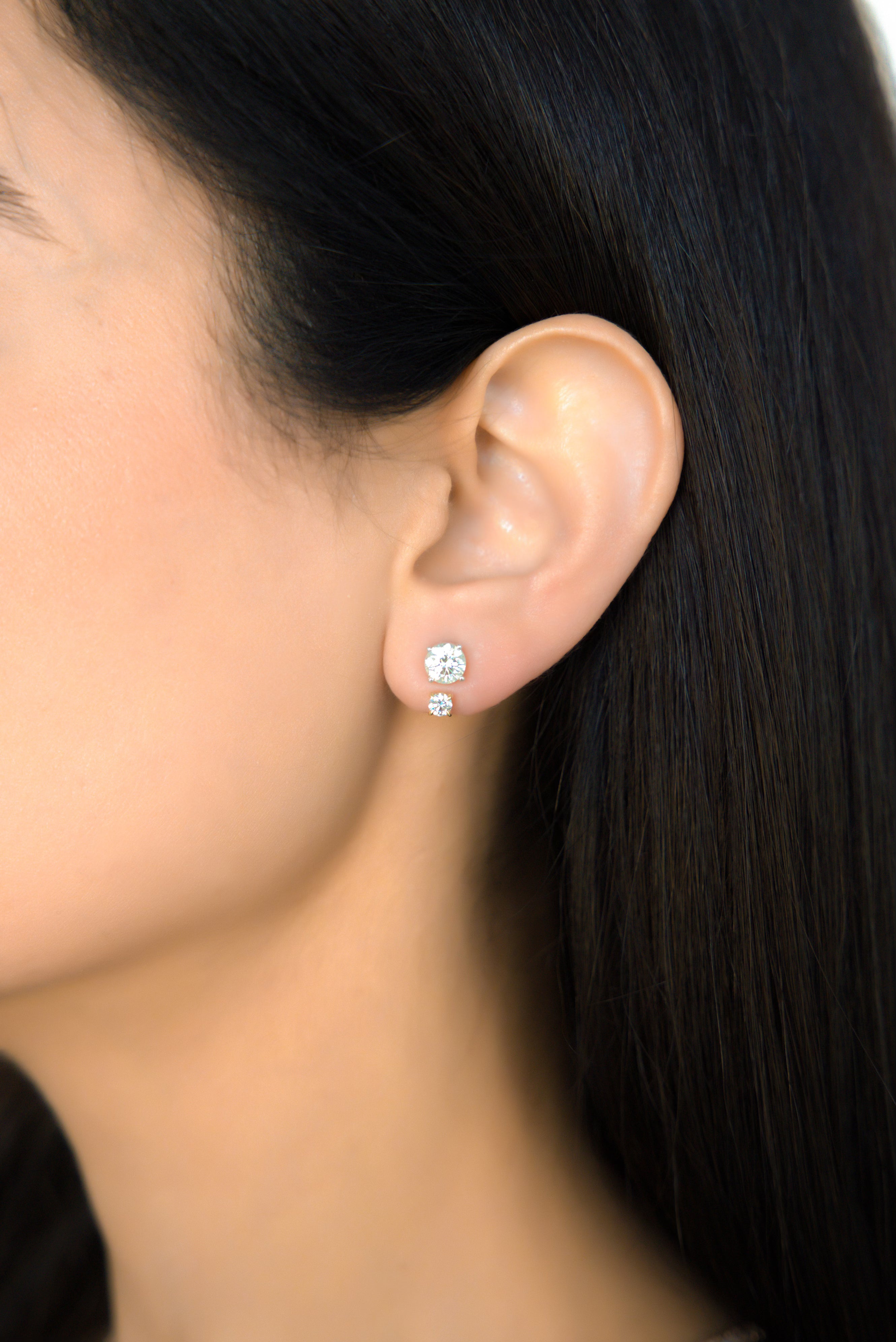 solitaire diamond stud jacket vardui kara