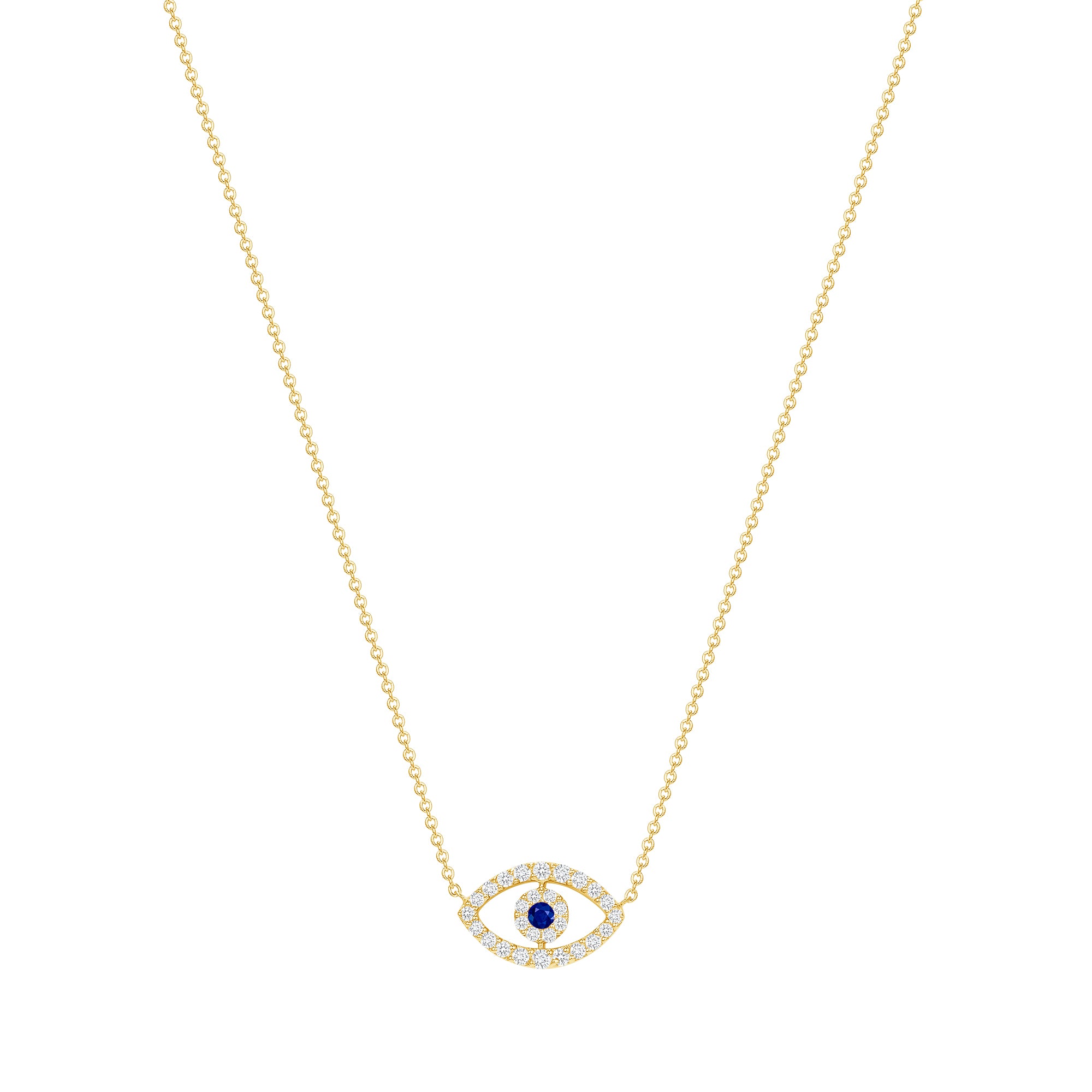 diamond evil eye necklace blue sapphire 14 karat gold vardui kara