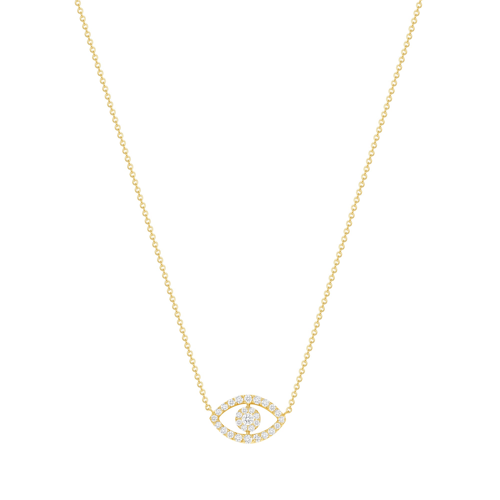 diamond evil eye necklace mini 4k gold vardui kara