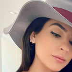double diamond hoop earring