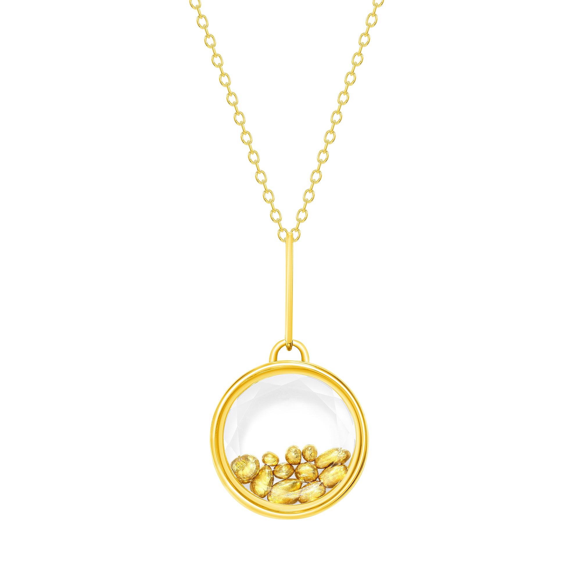 crystal pendant necklace with 24 karat gold vardui kara