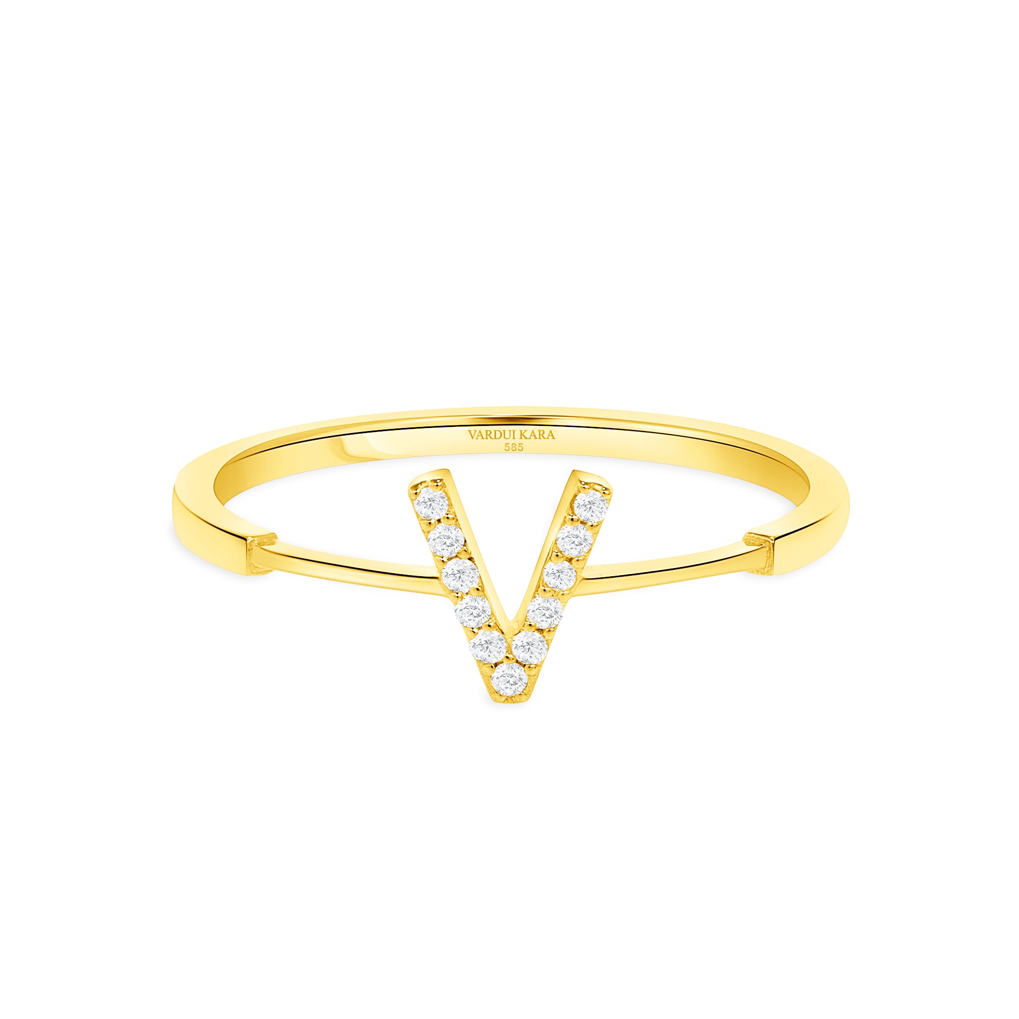 diamond initial ring vardui kara