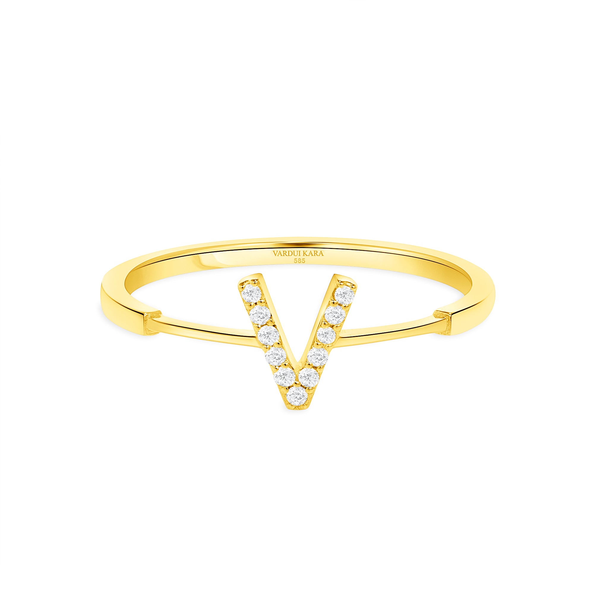 diamond initial ring vardui kara